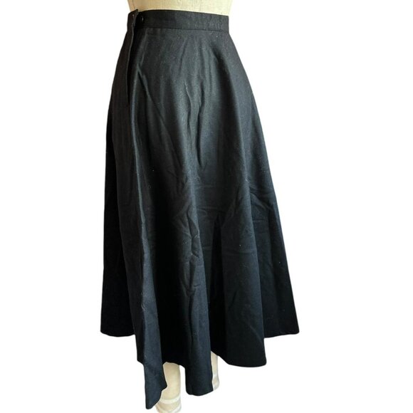 Panther Vintage Black Wool Circle Skirt Size 6 - Picture 5 of 8